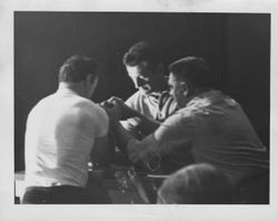 Wrist wrestling contestants, Petaluma, California, 1963-1966