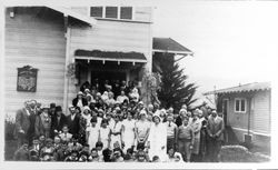 People in front of Church of Christ