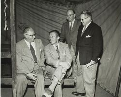 Art Linkletter and fair officials at the Sonoma County Fair, Santa Rosa, California, 1905