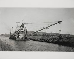 Dredge on the Petaluma River, Petaluma, California, 1920s