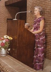 Margaret M. Butler of the Sonoma County Library Commission speaking at the Sebastopol Public Library dedication