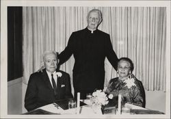 Rev. James Kiely with Mr. and Mrs. Joseph R. De Borba, Petaluma, California, about 1962