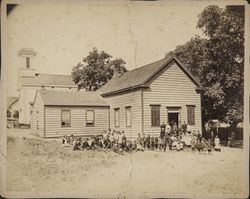 Students posing outside an unidentified Sonoma County schoolhouse