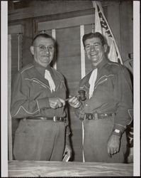 Installation of Redwood Rangers newly elected officers at Gori's Tavern on Main Street, Guerneville, California, 1951