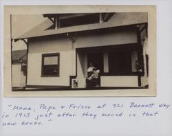 Nathan J. and Eunice A. Titus on their front porch, 321 Barnett Way, Santa Rosa, California, 1913