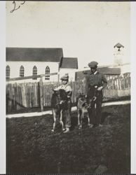 Jack W. Dei with calf, Bodega, California, 1927