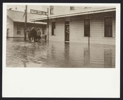 Freeman Hotel and Geyserville Depot during a flood