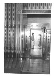 View of the safe deposit vault, Wells Fargo Bank, Petaluma, California, about 1963