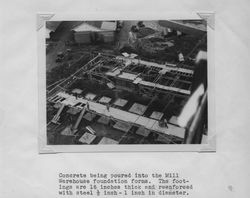 Poultry Producers of Central California's mill warehouse foundation being poured, Petaluma, California, about 1938