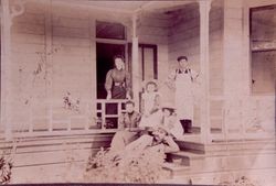 Hunt family on the steps of their home