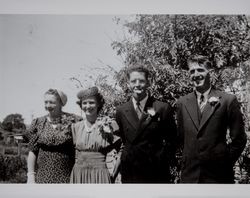 Wedding day of Lewis B.and Georgina M. Evans, Petaluma, California, September 1, 1940