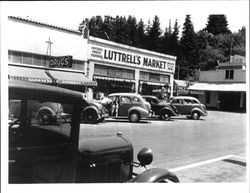 Guerneville Pharmacy and Luttrell's Market, Guerneville, California, 1935