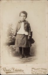 Cabinet card portrait of an unidentified Farley family child, San Francisco, California, about 1885