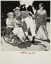 Timbo the Clown walks his imaginary dog at the Sonoma County Fair, Santa Rosa, California