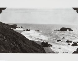 Construction of the jetty at the mouth of the Russian River at Jenner, California, March 23, 1932