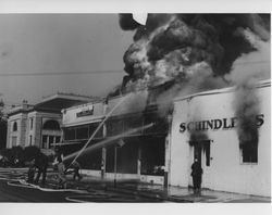 Rex Hardware and Schindler's Bakery fire, June 21, 1942, Petaluma, California