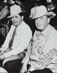 Bob Watson and friend enjoy the races at the Sonoma County Fair, Santa Rosa, California, about 1948