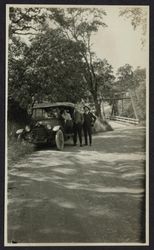 Charles R. Drake on a country road, Sonoma County, California, 1920s