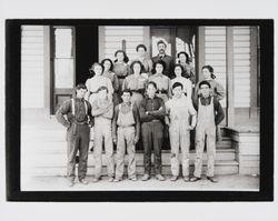 Boys and girls on the steps of the Salvation Army home