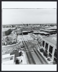 Views from Third and B Stret of Santa Rosa Plaza being constructed over Third Street