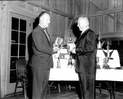 Bill Abbey and Bob Acorne at an awards ceremony