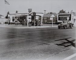 Corner of Fourth Street and the Redwood Highway, Santa Rosa, California, 1957