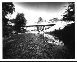 Robinson Creek and Robinson Creek Road bridge, Mendocino County, California, 1968