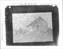 Unidentified Petaluma, California log farmhouse, 1870s