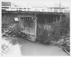 Flood damage to Pierson Street bridge from the Matanzas creek