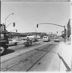 B Street view of Santa Rosa Plaza under construction, Santa Rosa, California, 1981