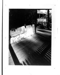 View of the upper balcony of the Old Adobe, Petaluma, California, 1964