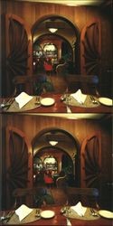 Interior of the Sebastiani Vineyards Room room at Au Relais Restaurant, 691 Broadway, Sonoma, California, 1981