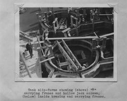 Tank slip-forms under construction at the Poultry Producers of Central California Petaluma mill, about 1937