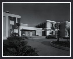 Exterior view of the Exchange Bank, Montgomery Village, Santa Rosa, California, May 28, 1961