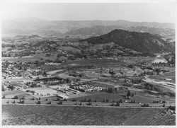 Aerial view of Healdsburg with Fairchild Semiconductor plant in the foreground