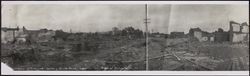 Panorama of ruins around the railroad tracks in Santa Rosa, California after the 1906 earthquake