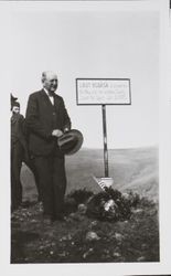 Charles Gallagher with marker to Lieut. Bodega