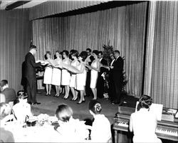 Christmas breakfast for Exchange Bank employees, Santa Rosa, California, 1966