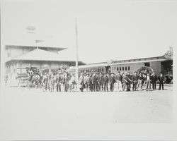 Group of men at the Southern Pacific Depot