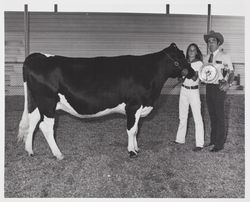 McCutchan and her trophy winning Holstein at the Sonoma County Fair, Santa Rosa, California