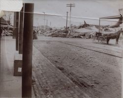 Earthquake destruction on the 400 block of Fourth Street, Santa Rosa, California, April 18, 1906