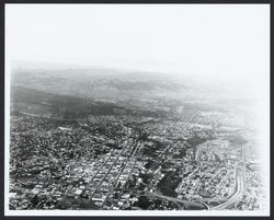 Aerial view of Santa Rosa looking northeast from Highway 12- 101 intersection, Santa Rosa, California, 1963