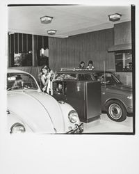 Opening of the drive-through at the Coddingtown Branch of the Exchange Bank, Santa Rosa, California, 1971