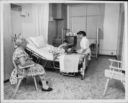 Interior view of Hillcrest Hospital, Petaluma, California, in 1957]
