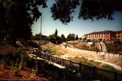 North bank of Santa Rosa Creek looking northwest toward Marriott Hotel from Olive Park