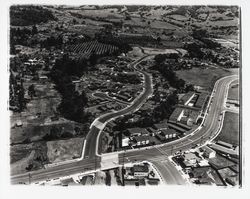 Aerial view of intersection of Montecito and Mission Blvd, Santa Rosa, California, 1967