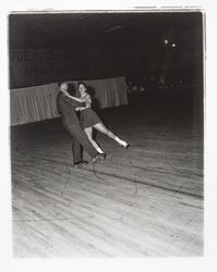 Couple skate dancing in the Skating Revue of 1957, Santa Rosa, California, April, 1957