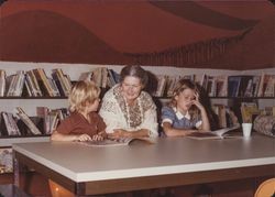 Children discovering the books at the Sebastopol Public Library dedication