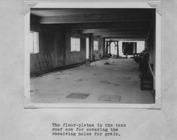 Interior view of grain storage of the Poultry Producers of Central California feed mill, Petaluma, California, 1938