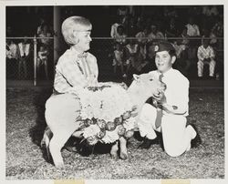 Richard Johnson and his 4H Grand Champion crossbred lamb at the Sonoma County Fair, Santa Rosa, California